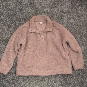 Fuzzy pink pullover